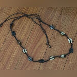 NWOT Women's Belt Brown One Size Coconut Shell Hippie Style Boho Beaded Fringed